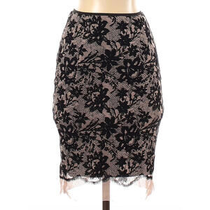 ZARA Basic Skirt Black Mini Size XS Nude Mesh Floral Short Women's Lined